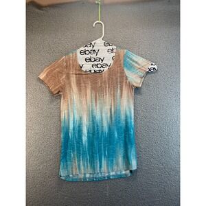 Agenda Womens Top Size S short sleeved pullover,‎ satin feel, Blue